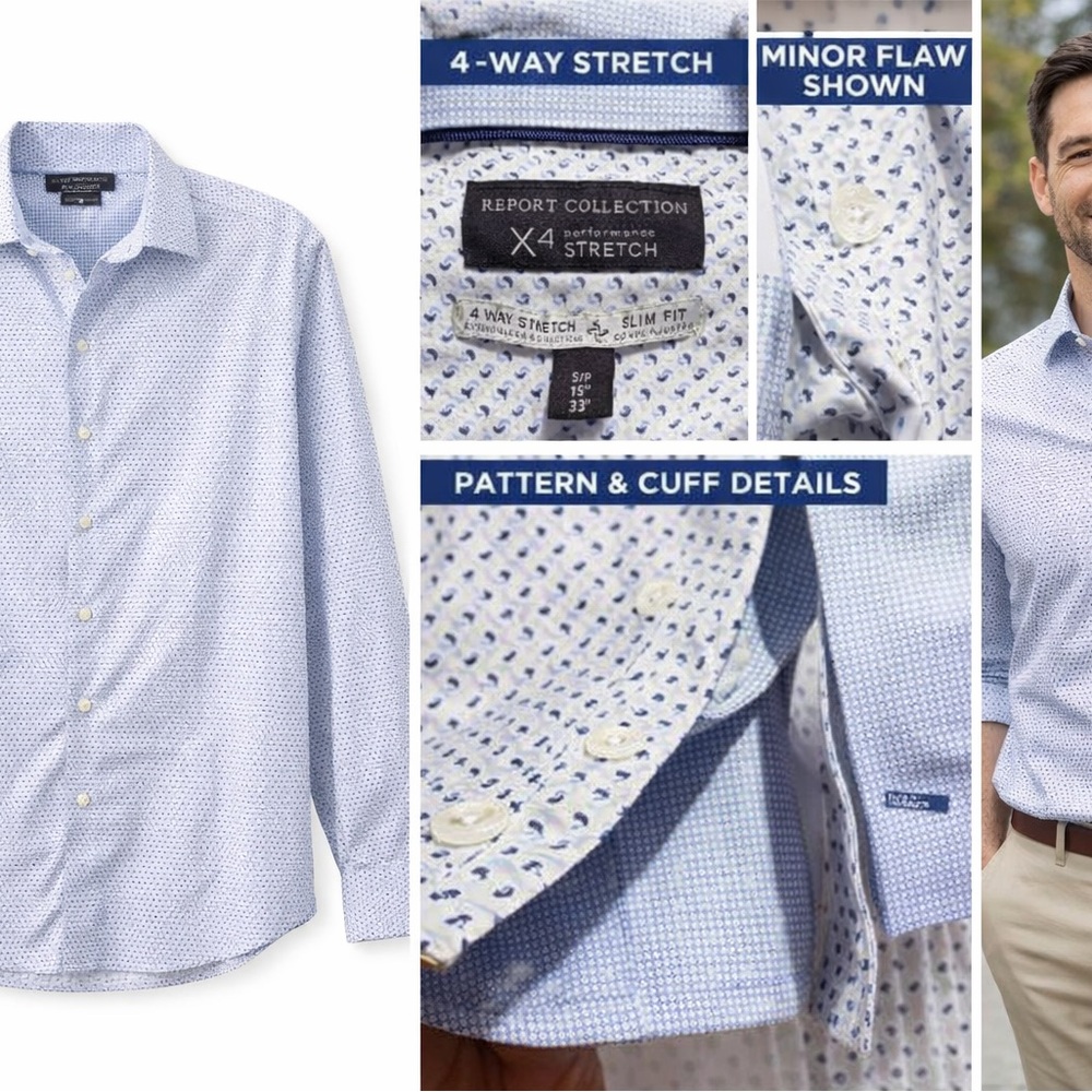 Report Collection Light Blue Performance Stretch … - image 3